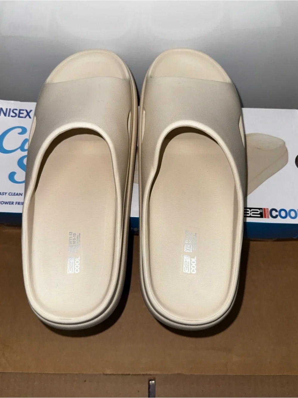32 Degrees Cool Cushioned Slide Sandals Tan Women's Size: W11-12 / M9-10 , New